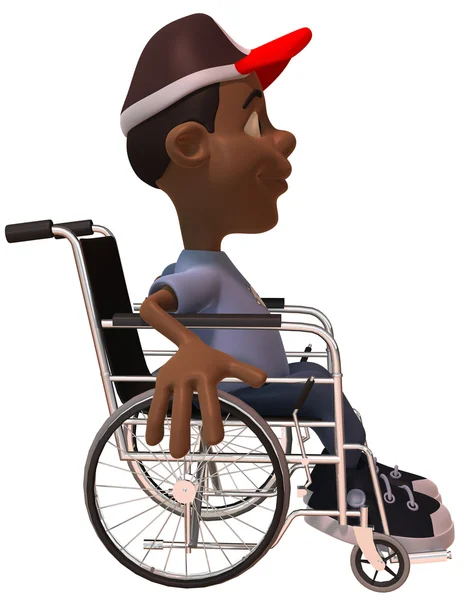 Tekerlekli sandalyede evlat — Stok fotoğraf