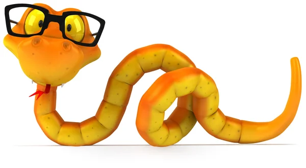 Snake with glasses 3d illustration — Stock Photo, Image