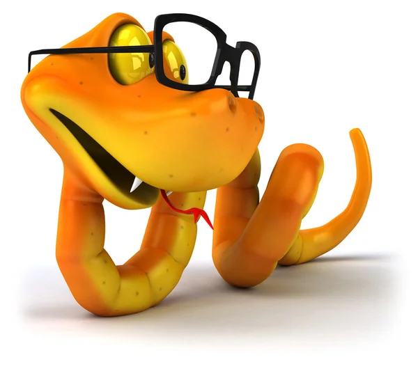 Snake with glasses 3d illustration — Stock Photo, Image