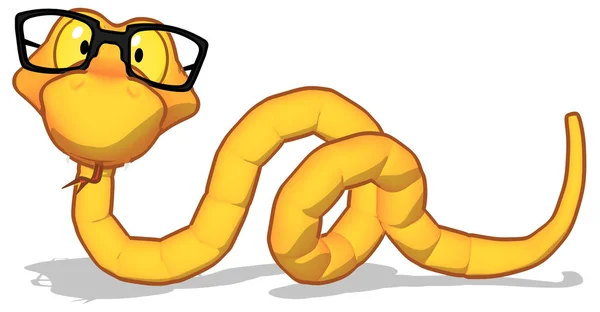 Serpente com óculos ilustração 3d — Fotografia de Stock