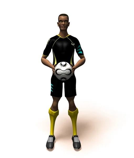 Giocatore di calcio 3d illustrazione — Foto Stock