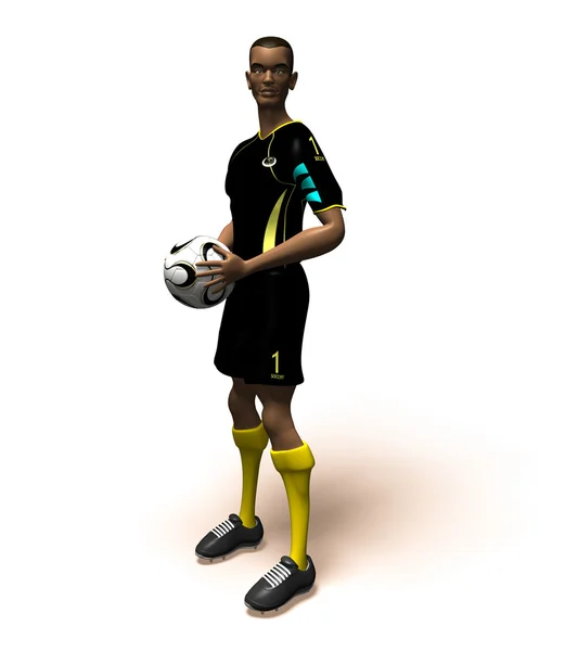 Giocatore di calcio 3d illustrazione — Foto Stock