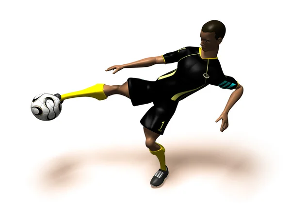 นักฟุตบอล ภาพ 3D — ภาพถ่ายสต็อก