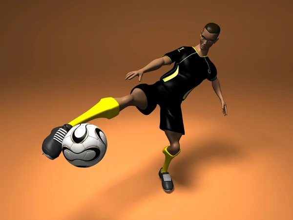 Fußballspieler 3D-Illustration — Stockfoto