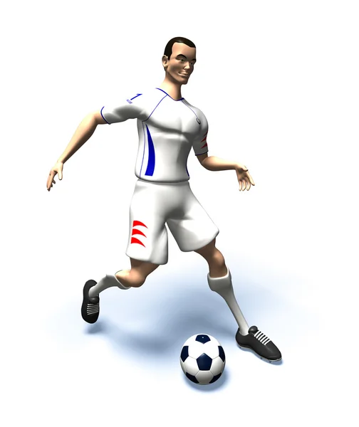 Fotbalový hráč 3d ilustrace — Stock fotografie