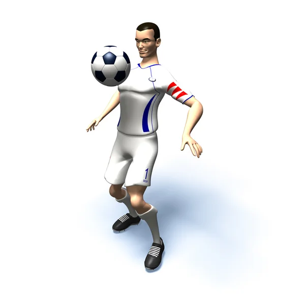 Fußballspieler 3D-Illustration — Stockfoto
