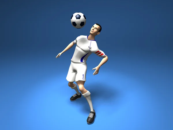 นักฟุตบอล ภาพ 3D — ภาพถ่ายสต็อก