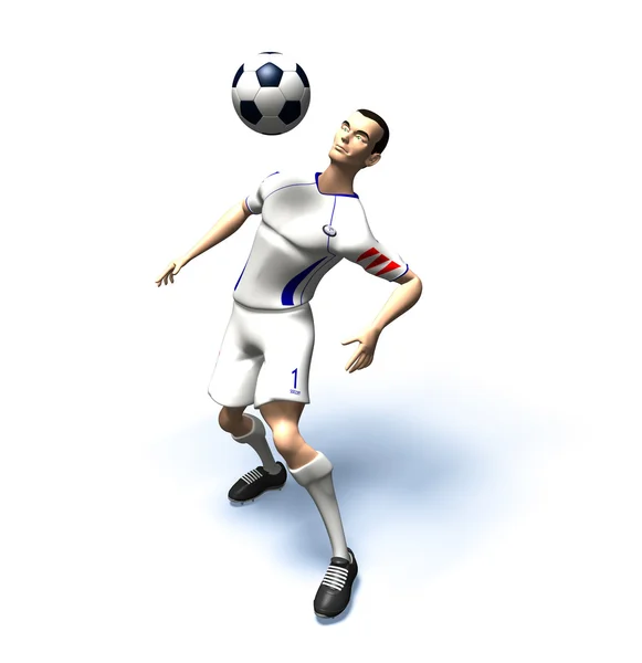 Fotbalový hráč 3d ilustrace — Stock fotografie