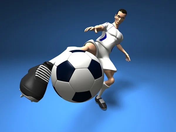 Voetbal speler 3d illustratie — Stockfoto