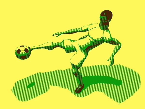 足球球员 3d 图 — 图库照片