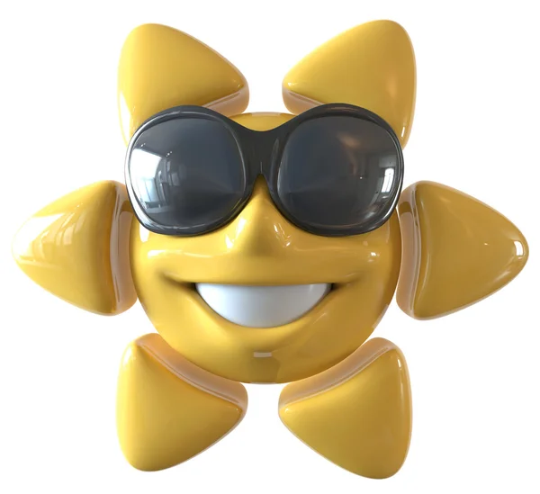 Sole in occhiali da sole illustrazione 3d — Foto Stock