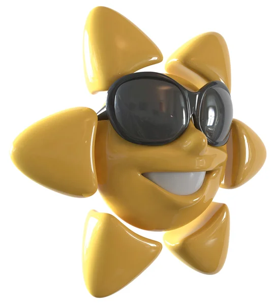 Sol em óculos de sol ilustração 3d — Fotografia de Stock