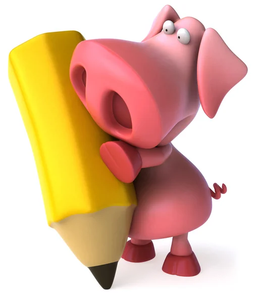 快乐的猪 3d 图 — 图库照片#