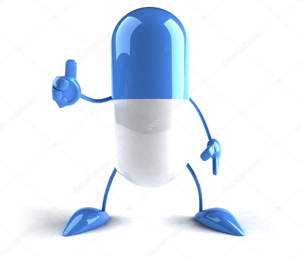 Happy pill 3d illustration