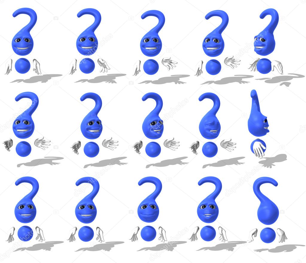 3D Question mark character