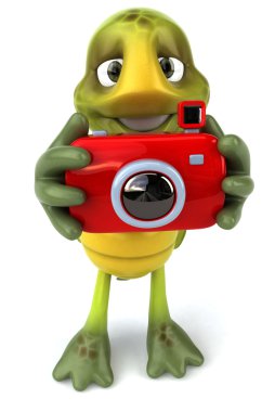 Turtle with photo camera clipart