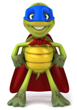 Turtle superhero 3d illustration clipart