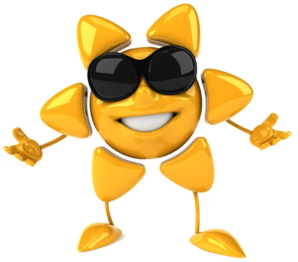 Сонце в сонцезахисних окулярах 3d ілюстрація — стокове фото
