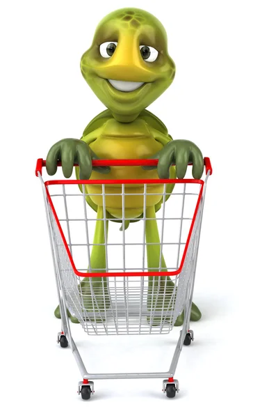 Żółw z zakupy koszyka ilustracja — Zdjęcie stockowe