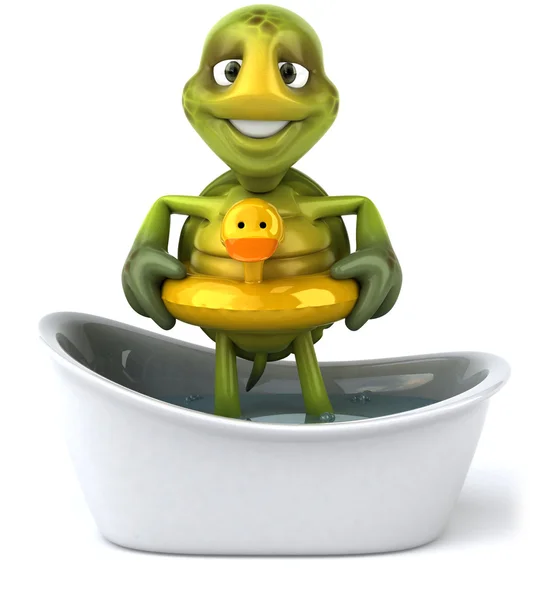 Tortuga en baño 3d ilustración — Foto de Stock
