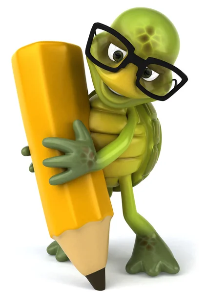 Żółw w okularach z pastel ilustracja — Zdjęcie stockowe