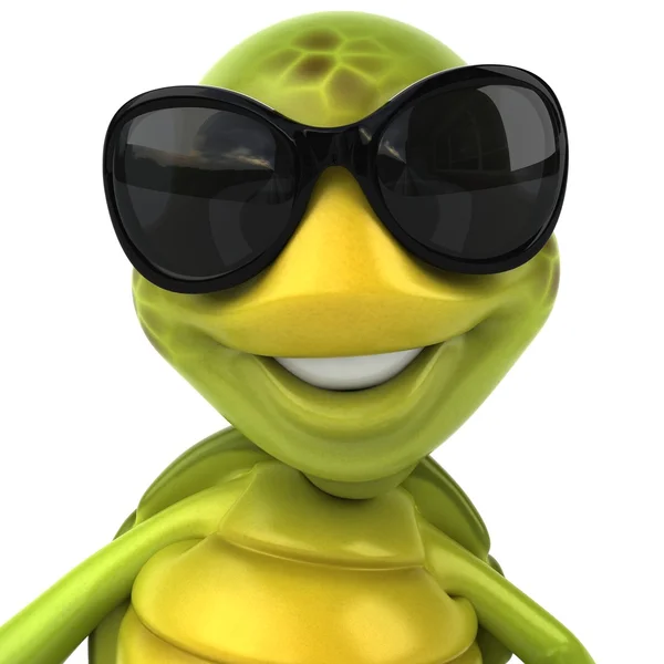 Güneş gözlüğü 3d resimde turtle — Stok fotoğraf