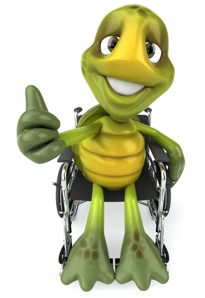 Черепаха на інвалідному візку 3d ілюстрація — стокове фото
