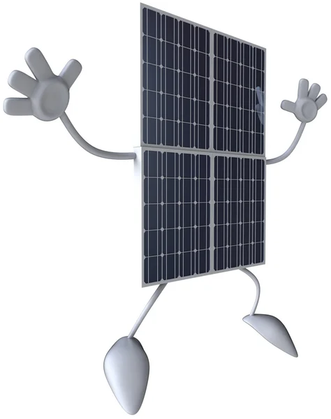 太阳能电池板 3d 图 — 图库照片