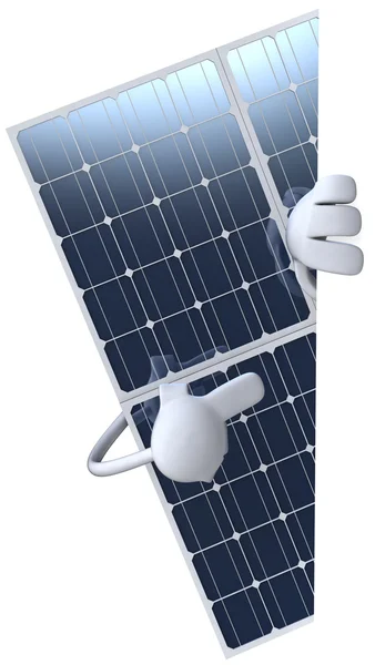 Panou solar ilustrație 3D — Fotografie, imagine de stoc