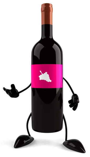 Flaske vin 3d illustration - Stock-foto
