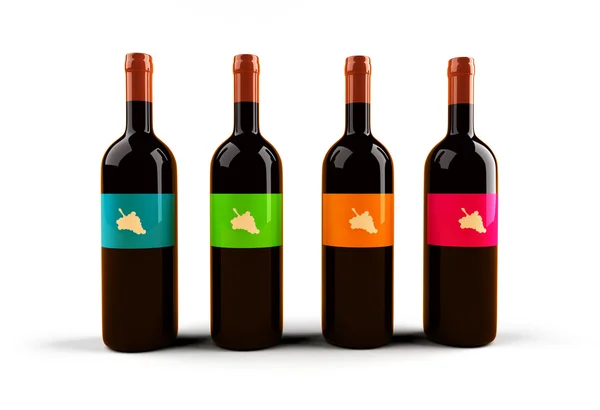 Botellas de vino 3d ilustración —  Fotos de Stock