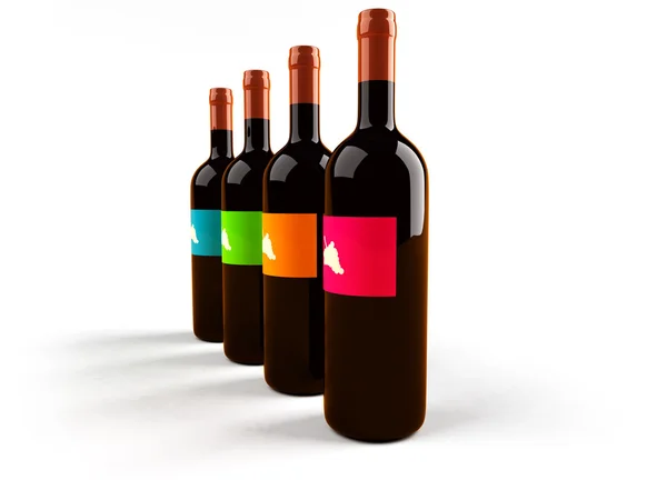 Weinflaschen 3D Illustration — Stockfoto