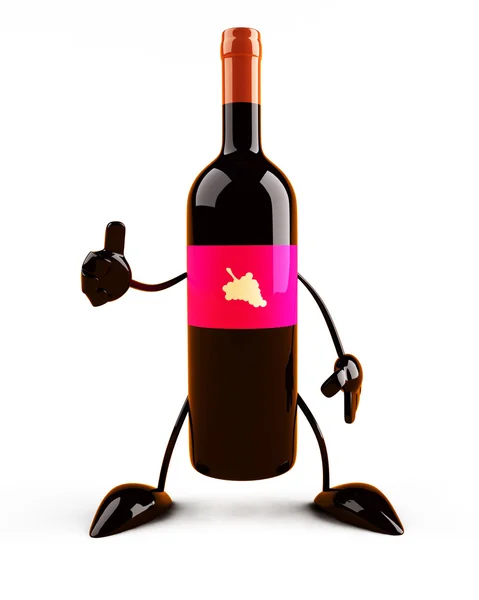 Бутылка вина 3d иллюстрации — стоковое фото