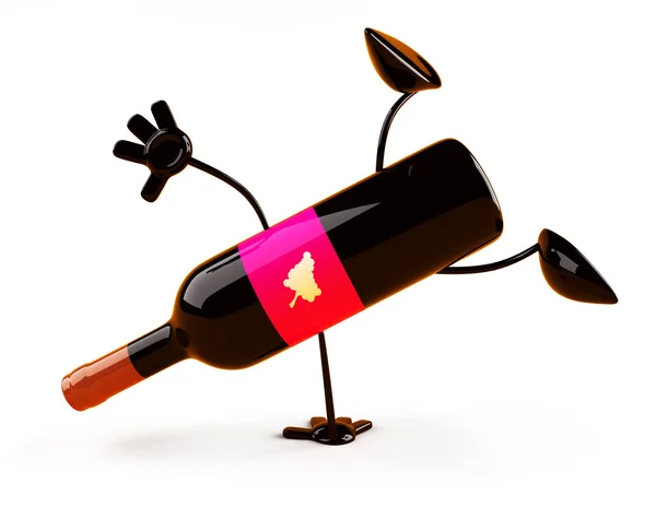 Flasche Wein 3d Illustration — Stockfoto