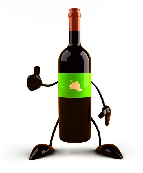 Bottle of wine 3d illustration — Stock Photo, Image