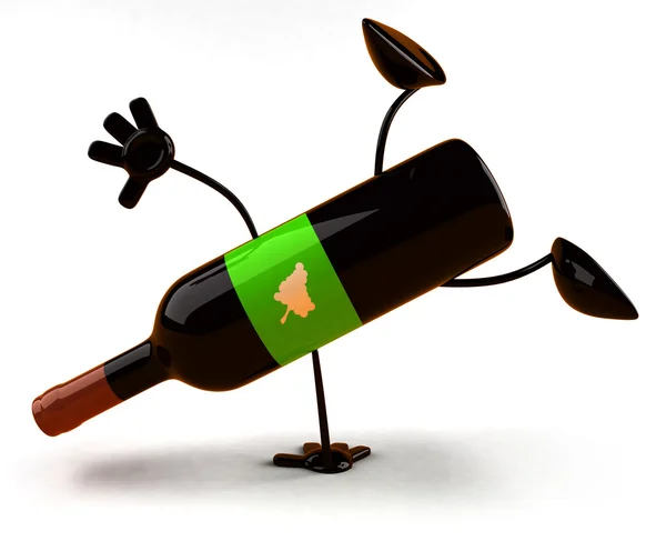 Bottle of wine 3d illustration — Stock Photo, Image