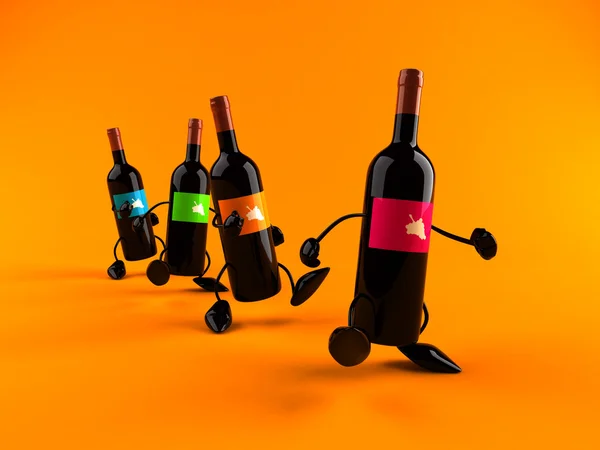 Vinflaskor 3d illustration — Stockfoto