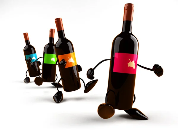 ワインのボトル 3 d イラストレーション — ストック写真