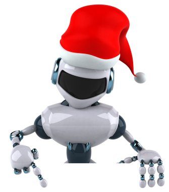 Robot santa 3d illustration clipart