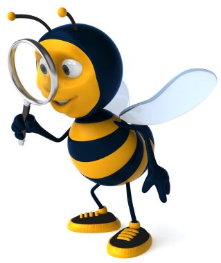 Happy bee 3d illustration clipart