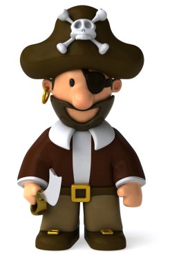 Pirate 3d illustration clipart