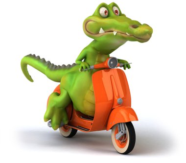 Motorbyke Crocodile 3d illustration clipart