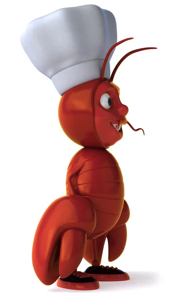 龙虾厨师 3d 图 — 图库照片