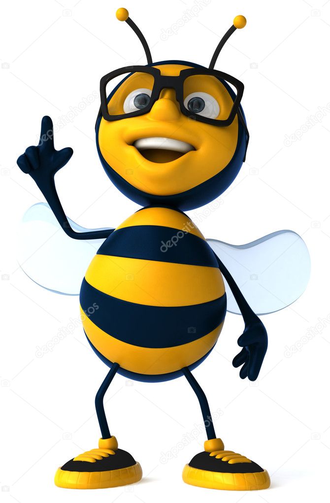 Happy bee 3d illustration