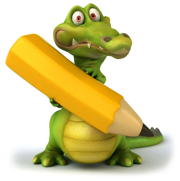 Krokodil Mit Buntstift Illustration — Stockfoto