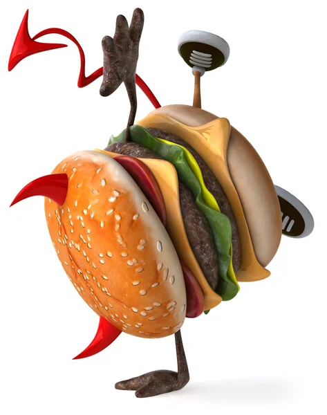 Bösen Hamburger Illustration — Stockfoto