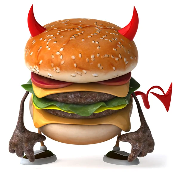 Evil Hamburger 3d illustrazione — Foto Stock