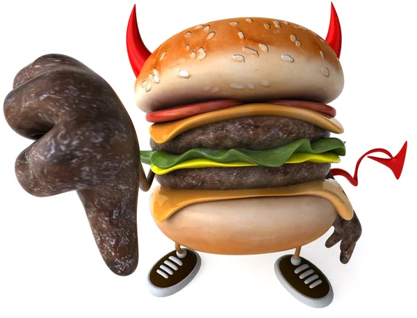 Kwaad Hamburger Illustratie — Stockfoto