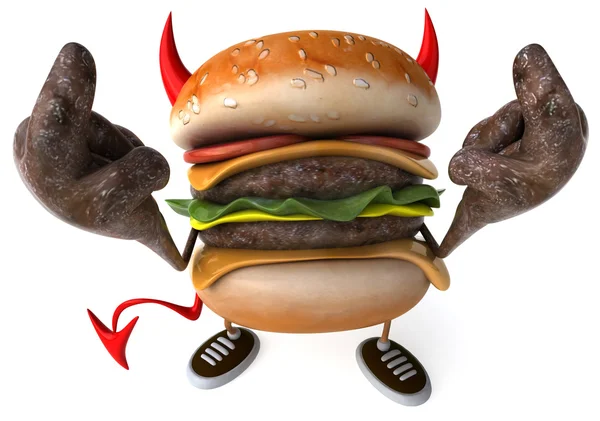 Hamburger maléfique illustration 3d — Photo