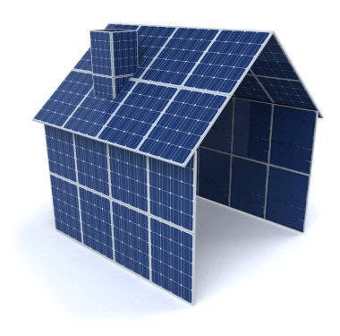 House with solar panels clipart